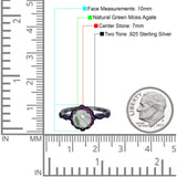 Art Deco Round Natural Stone Floral Ring