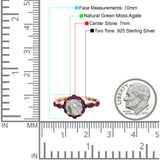 Art Deco Round Natural Stone Floral Ring