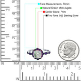 Art Deco Round Natural Stone Floral Ring