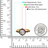 Art Deco Round Natural Stone Floral Ring