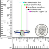 Two Tone Oval Natural Stone Wedding Ring