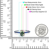 Two Tone Oval Natural Stone Wedding Ring