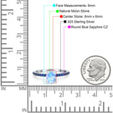 Two Tone Oval Natural Stone Wedding Ring