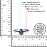 Two Tone Oval Natural Stone Wedding Ring