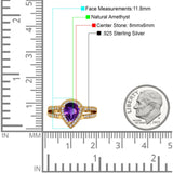 Vintage Style Pear Teardrop Natural Stone Ring