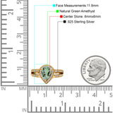 Vintage Style Pear Teardrop Natural Stone Ring