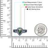 Vintage Style Pear Teardrop Natural Stone Ring