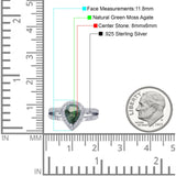 Vintage Style Pear Teardrop Natural Stone Ring