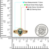 Vintage Style Pear Teardrop Natural Stone Ring