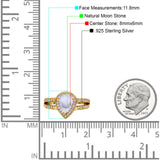 Vintage Style Pear Teardrop Natural Stone Ring