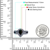 Vintage Style Pear Teardrop Natural Stone Ring