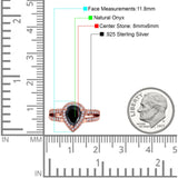 Vintage Style Pear Teardrop Natural Stone Ring