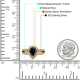 Vintage Style Pear Teardrop Natural Stone Ring