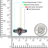 Vintage Style Pear Teardrop Natural Stone Ring