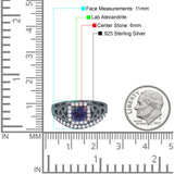 Cushion Cut Halo Round Natural Stone Ring