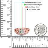 Cushion Cut Halo Round Natural Stone Ring