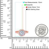 Round Natural Stone Halo Ring