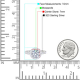 Round Natural Stone Halo Ring