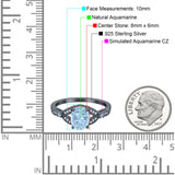 Oval Natural Stone Leaf Design Wedding Ring
