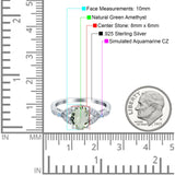 Oval Natural Stone Leaf Design Wedding Ring
