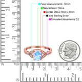 Oval Natural Stone Leaf Design Wedding Ring