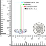 Three Stone Round Natural Stone Ring