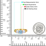 Three Stone Round Natural Stone Ring