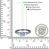 Three Stone Round Natural Stone Ring