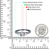 Three Stone Round Natural Stone Ring