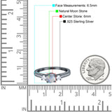 Three Stone Round Natural Stone Ring