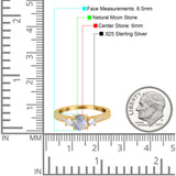 Three Stone Round Natural Stone Ring