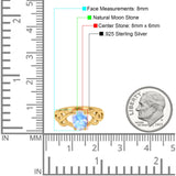 Art Deco Oval Natural Stone Trinity Ring