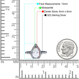 Pear Teardrop Natural Stone Halo Ring