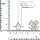 Pear Teardrop Natural Stone Halo Ring