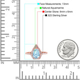 Pear Teardrop Natural Stone Halo Ring