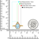 Pear Teardrop Natural Stone Halo Ring