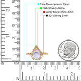 Pear Teardrop Natural Stone Halo Ring