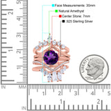 Three Piece Round Natural Stone Cocktail Ring