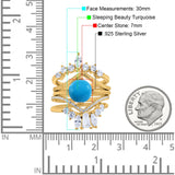 Three Piece Round Natural Stone Cocktail Ring