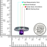 Two Piece Pear Teardrop Natural Stone Ring