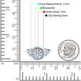 Art Deco Round Natural Stone Triquetra Ring