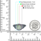 Art Deco Round Natural Stone Triquetra Ring