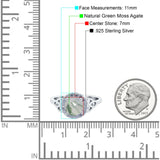 Art Deco Round Natural Stone Triquetra Ring