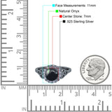 Art Deco Round Natural Stone Triquetra Ring