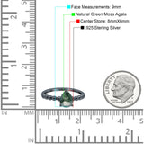 Pear Teardrop Natural Stone Solitaire Ring