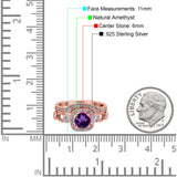Two Piece Round Natural Stone Ring