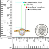Oval Natural Stone Floral Halo Ring