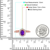Oval Natural Stone Floral Halo Ring