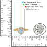 Oval Natural Stone Floral Halo Ring