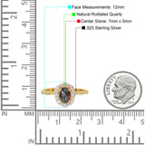 Oval Natural Stone Floral Halo Ring